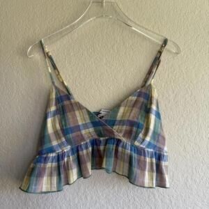 URBAN OUTFITTERS plaid cropped top